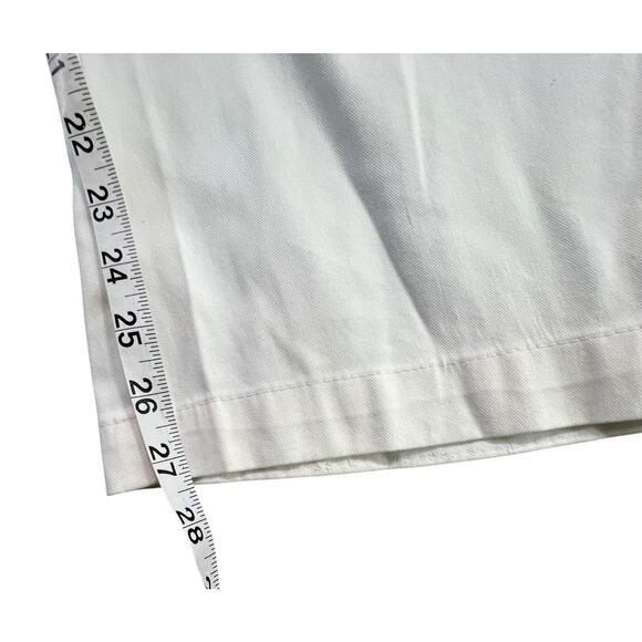 Escada Sport Trouser Pants L White Cotton Blend Straight Nautical Preppy Classic - Picture 10 of 14